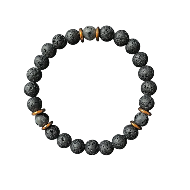 Bracelet en pierre de lave pour elle et lui Les Bogardines