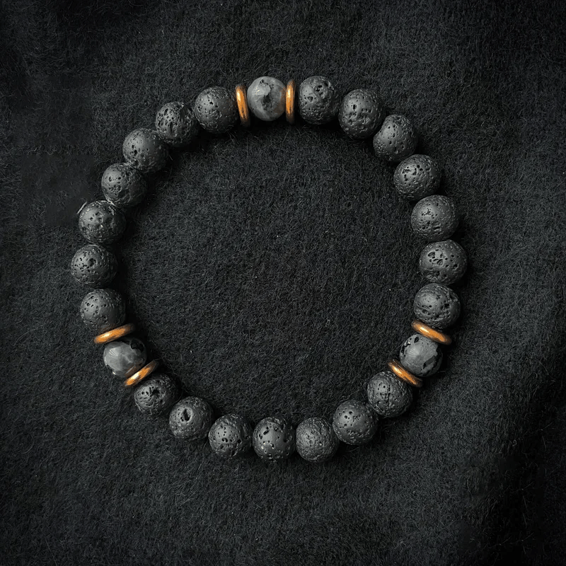Bracelet en pierre de lave pour elle et lui Les Bogardines