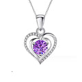 Pendentif coeur en améthyste et acier inoxyble Les Bogardines