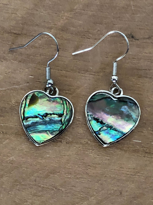 Boucles d'oreille coeur en nacre Les Bogardines