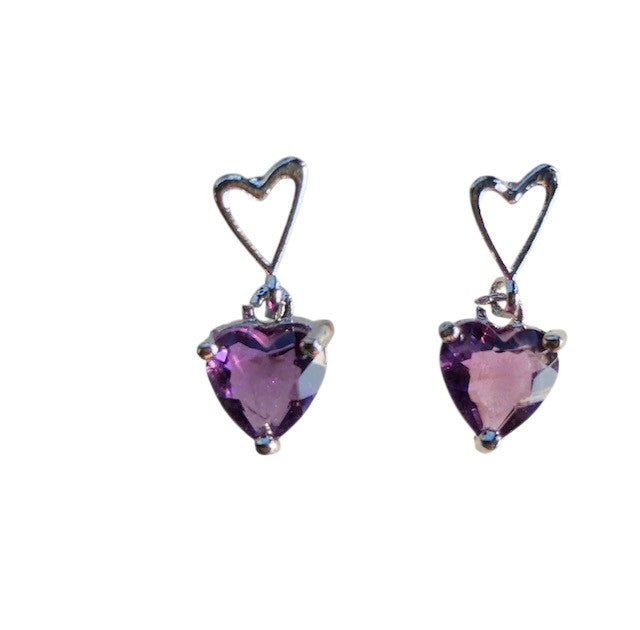 Boucles d'oreille en améthyste et argent 925 Les Bogardines