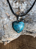 Pendentif coeur pierre agate bleue Les Bogardines