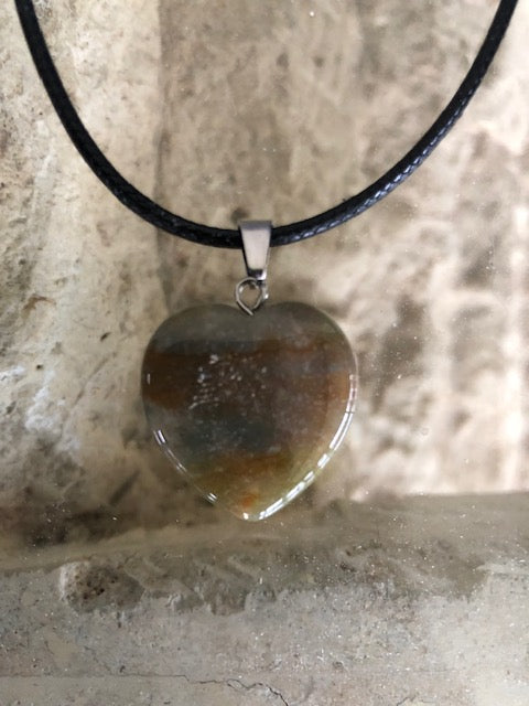 Pendentif coeur agate des Indes Les Bogardines