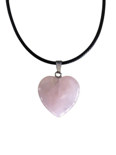 Pendentif coeur en pierre quartz rose Les Bogardines